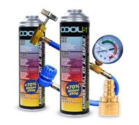 Cool5 2 x Summer Full KIT AC 5-in-1 Air Conditioning Repair Kit (Replacement Gas R1234yf) with Measuring Hose + Adapter YF - for Vehicles from 2017, 2 x 290 g, 70% Product - Air Conditioning Solution