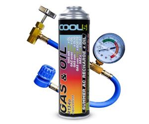 COOL5 R12/R134a Gas&Oil Aircon Gas + Hose Top Up Kit (500ml) - AC Refill Bundle!