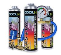 Cool5 Summer AC Recharge + Oil Kit 2-in-1 (3 Cans 2-in-1 290 g R134a Cars 1995-2016 + Hose)