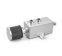 Coolant Expansion Header Tank Oil Catch Can (1L/2L/3L) Capacity Baffled Reservoir with Breather Filter & Drain Valve Expansion Header Tank(3L Silver)