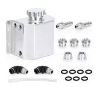 Coolant Expansion Tank 1L 1000ML Aluminum Auto Car Oil Catch Can Automobiles Vehicle Oil Tank Reservoir with Drain Plug Universal Radiator Overflow Tank(Silver)