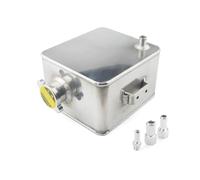 Coolant Expansion Tank 2L Litre Polished Alloy Header Expansion Water Tank & Cap WATER HEADER TANK Coolant Overflow Tank Reservoir Kit Radiator Overflow Tank(Silver)
