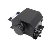 Coolant Expansion Tank Cap Universal Aluminum Alloy Engine Coolant Radiator Overflow Tank 1000ml/2000ml Square Overflow Tank 1L/2L With Drain Plug(1L-Black)
