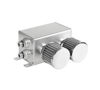 Coolant Expansion Tank,Coolant Overflow Tank 1.2L Twin Baffle Dual Filter Engine Oil Catch Can Tank AN10 With Air Filters Oil Catch Reservoir Tank Can Breather Kit(Silver)