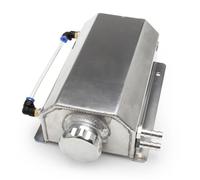 Coolant Over Flow Tank Universal 1L 2L Aluminum Oil Catch Can Reservoir Tank Engine Coolant Radiator Overflow Fuel With Drain Plug Breather(2L-Silver)