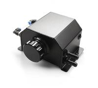 Coolant Over Flow Tank Universal 1L 2L Aluminum Oil Catch Can Reservoir Tank Engine Coolant Radiator Overflow Fuel With Drain Plug Breather(1L-Black)