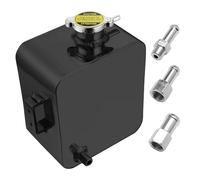 Coolant Overflow Tank 2.5L, Expansion Water Tank Aluminum Alloy Universal Coolant Radiator Overflow Recovery Tank Reservoir Black, With Header Kit, for Car, Truck