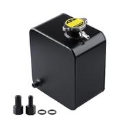 Coolant Overflow Tank 2.5L Litre Polished Alloy Header Expansion Water Tank & Cap WATER HEADER TANK Coolant Overflow Tank Reservoir Kit Radiator Overflow Tank(Black)