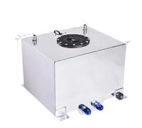 Coolant Reservoir Tank Universal Aluminum 2.5 10 15 20 Gallon 10/20/40/60/80L Fuel Surge Cell Tank With Cap And Sensor Foam Inside Silver(8 Gallon-30L)