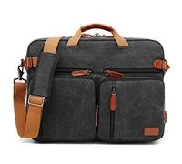 CoolBELL Convertible Backpack Messenger Bag Shoulder Bag Business Briefcase Multi-functional Travel Rucksack Fits 17.3 Inch Laptop for Men/Women (Canvas Black)