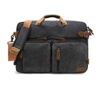 CoolBELL Convertible Backpack Messenger Shoulder Bag Laptop Case Handbag Business Briefcase Multi-Functional Travel Rucksack Fits 15.6 Inch Laptop for Men/Women (Black)
