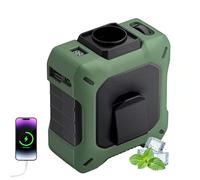 CoolBelt Pro - Wearable Waist Fan & Power Bank with Desktop Stand, 8000mAh Rechargeable Hands-free Personal Neck Fans, 100 Speeds, Strong Cooling Airflow Mini Waist Fans for Outdoor Camping (Green)