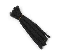 Coolbers 100% Human Hair Dreadlocks Extensions 10 Strands, 12 Inch Handmade Dread Loc Crochet Braids Hair Extensions (Width 1cm) (14 Inch, 1B)