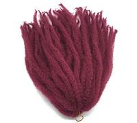 Coolbers 18 Inch Afro Kinky Curly Crochet Braids Hair Extensions Burgundy Red Synthetic Marley Braids Hair Jerry Curls (18 Inch, Burg)