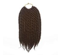 Coolbers 18 Inch Havana Mambo Twist Crochet Hair Extensions Synthetic Medium Brown Crochet Braids Handmade Crcohet Twist Braids for Women (18 Inch, #30)
