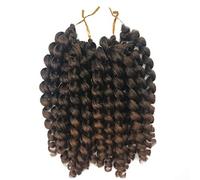 Coolbers 8 Inch Ombre Brown Jumpy Wand Curl Crochet Braids Hair Extensions Short Synthetic Jamaican Bounce Curls Crochet Hair For Black Women (8 Inch, 1B/30)