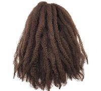 Coolbers Crochet Hair Extensions, 18 Inch Afro Kinky Curly, Synthetic Hair, Marley Braids, 100g/Pack, 30