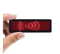 Coolbird Red LED Name Tag, Rechargeable Wireless Bluetooth LED Name Badge Reuseable Price Tag 44x11 Pixels Digital Sign Temperature Display for Restaurant Shop Exhibition Nightclub Hotel