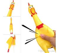 CoolBitz Anti-Stress Screaming Chicken Toy, Squawking Rubber Chicken for Dogs & Pranks, Hilarious Novelty Gift for Adults, Kids, and Pets - Durable Squeaky Squeeze Game