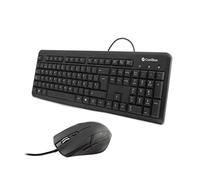 CoolBox COO-KTR-01U - Pack of Keyboard and Mouse with Wired, Spanish ISO Distribution, 1.5 m Cable, Silent and Splash-Resistant Keyboard, Mouse with DPI1600 Adjustable, Black