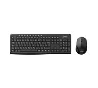 CoolBox COO-KTR-03W Wireless Keyboard and Mouse Set 2.4GHz Ergonomic and Quiet Design Spanish Keyboard with 105 Keys and Numeric Keypad Mouse 1600 DPI Adjustable Black