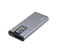 CoolBox M2 NMVe SSD enclosure and SATA 2.5 SSD with touch screen miniChase PS32, USB3.2 10Gbps. Aluminium, M.2 formats 2242, 2260 and 2280, UASP support. Simple tool-free assembly.