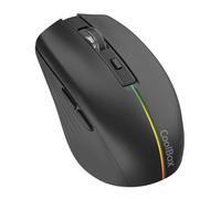 CoolBox W01 Wireless Mouse Silent Mouse 2.4GHz 6 Buttons Rechargeable Battery 1600 DPI Optical Technology Rainbow Light Black