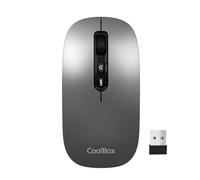 CoolBox W02 Wireless Mouse Quiet with IA Button, Rechargeable Ambidextrous, Triple Wireless Connection BT3.0, BT5.0 and 2.4GHz, Adjustable DPI Wireless Mouse for Laptop, PC, Mac, Apple