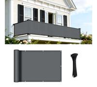 COOLBOYS 2.5'x7' Dark Grey Balcony Privacy Screen Fence HDPE Balcony Decor UV Protection Fencing Mesh Shade Net Cover for Outdoor Wall Garden Yard Backyard,Porch,Deck,Patio