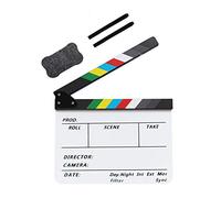 Coolbuy112 Movie Directors Clapboard, Photography Studio Video TV Acrylic Clapper Board Dry Erase Film Slate Cut Action Scene Clapper with a Magnetic Blackboard Eraser and Two Custom Pens