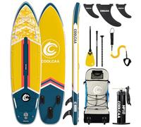 COOLCAA Dolphin Lite SUP Board, 350 cm (Extra Large) Stand Up Paddling Board, Inflatable Stand-Up Paddle Board with 86 cm Extra Wide, Fishing Paddleboard with Accessories & Carry Bag for Adults, 210