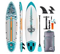 COOLCAA Dolphin Series Inflatable Stand Up Paddle Board 11'8" Set with Carbon Fiber Paddle (Anchor Wing)