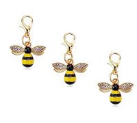 Coolcapis 3pcs Bee Bag Charms for Women Cute Keyring Pendant with Lobster Clasp for Handbags, Backpacks, Keys Bee Key Chain Charm, Purse Accessories Keychain for Bags