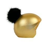COOLCASC EXCLUSIVE GOLD/black fur Pom Pom - Multisport helmet Cover