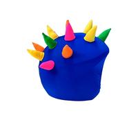 COOLCASC® Universal Fit Helmet Cover, Blue Horns | Stretchy lycra fits any helmet, one size fits all, personalise your helmet, easy on & off, gift for kids, cycling gift