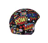 COOLCASC® Universal Fit Helmet Cover, Boom | Stretchy lycra fits any helmet, one size fits all, personalise your helmet, easy on & off, gift for kids, cycling gift