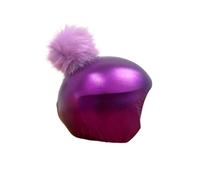 COOLCASC Universal Helmet Cover - Exclusive Metallic Purple Model with Purple Pompom, Fun and Original for Children and Adults