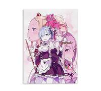 CoolChange High Quality Re:Zero Wall Picture on Hard Foam Board | Poster 30 x 42 cm | Motif: Rem & Ram