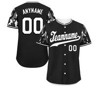 coolcustomize Custom Camouflage Fatigues Baseball Jersey Stitched/Printed Personalized Softball Shirts Sports Uniform for Men Kids Youth Black