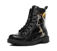 coolcustomize Galaxy Animal Combat Boots for Women Men, Fashion Lace-Up Ankle Boots Casual Hiking Work Punk Platform Booties