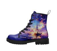 coolcustomize Womens Winter Boots, Starry Night Combat Boots Waterproof Platform Ankle Boots Lace Up Ladies Shoes, Perfect Gifts for Men Womens Work Boots