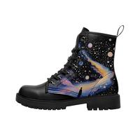 CoolCustomize Womens Winter Combat Boots, Starry Night Waterproof Platform Ankle Lace Up Ladies Shoes, Perfect Gifts for Men & Womens Work Boots