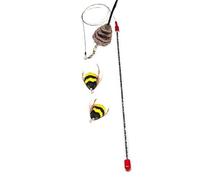 CoolCyberCats Go Cat Cat Catcher Teaser Wand and Two Da Bee Bumble Bee Attachments from The Maker of Da Bird - Value Pack
