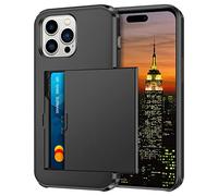 Coolden for iPhone 14 Pro Max Case with Card Holder Wallet Cover Black | Shockproof Heavy Duty Protective, Hard PC Back Soft TPU Bumper Card Slot Wallet Cover for iPhone 14 Pro Max Phone Case