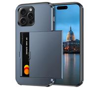 Coolden for iPhone 15 Pro Case with Card Holder Wallet Cover Navy | Armor Shockproof Heavy Duty Protective Cases, Hard Back Soft TPU Bumper, Card Slot Wallet Cover for iPhone 15 Pro Phone Case