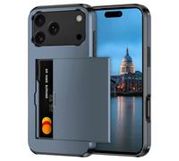 Coolden for iPhone 18 Pro Max/iPhone 17 Pro Max Case with Card Holder Navy | Shockproof Heavy Duty Protective, Hard PC Soft TPU Bumper Card Slot Wallet Cover for iPhone 17 Pro Max Phone Case Women Men