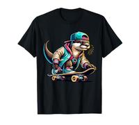 Coole Skateboard Otter Erwachsene Kinder Unisex Youth T-Shirt Black Small Classic Fit Crew Neck Short Sleeve Pull On 0 Pockets Unique Skateboarding Otter Graphic