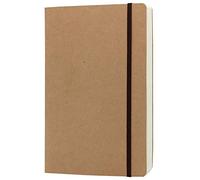 CooLeathor A5 Blank Notebook - 14.8x21cm Hard Kraft Cover Sketch Book with Elastic Closure, 80 Sheets / 160 Pages, Thick 100gsm Paper, Great for Sketching, Writing and Journal Refill