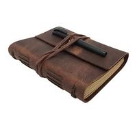 CooLeathor Leather Journal Lined Notebook, Handmade Genuine Leather Bound Daily A5 Notepad for Men & Women 240 Kraft Pages, Gift for Art Sketchbook, Travel Journal to Write in