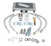 Cooled Intercooler Fit for CB CG Engines 125ml Motorcycle Oil Cooler Radiator Kit Off-Road Engine Oil Cooling Radiator Kit Suitable Turbo Intercooler